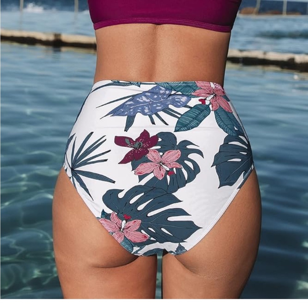 CUPSHE tropical print bikini bottom‎ NWOT